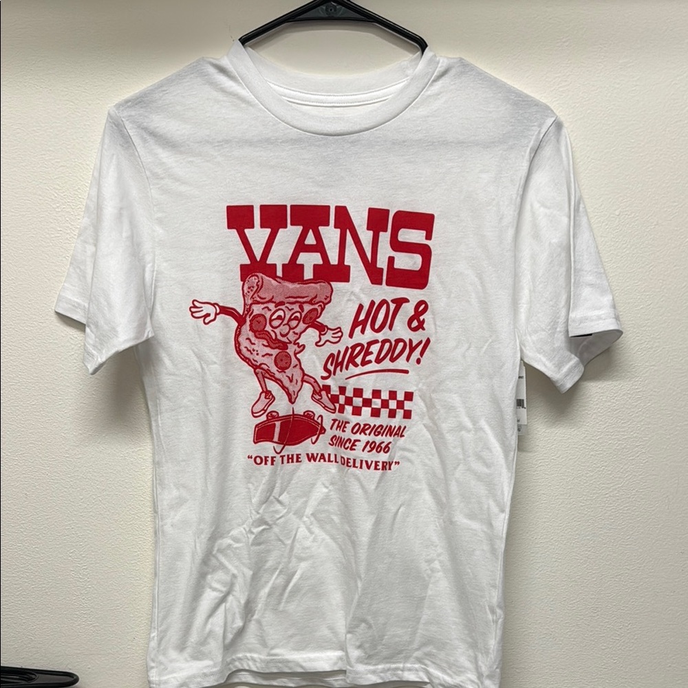 Vans White and Red Graphic Tee